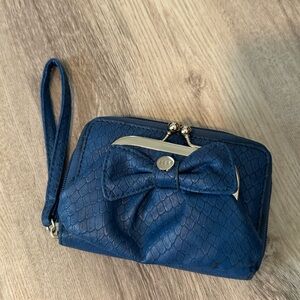 Snakeskin Blue Elle Clutch Purse Wristlet